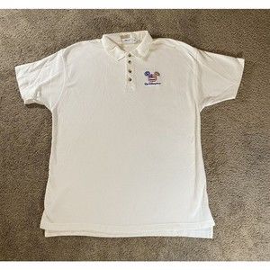 Walt Disney World Embroidered Mickey Mouse Polo Shirt White Men’s Large